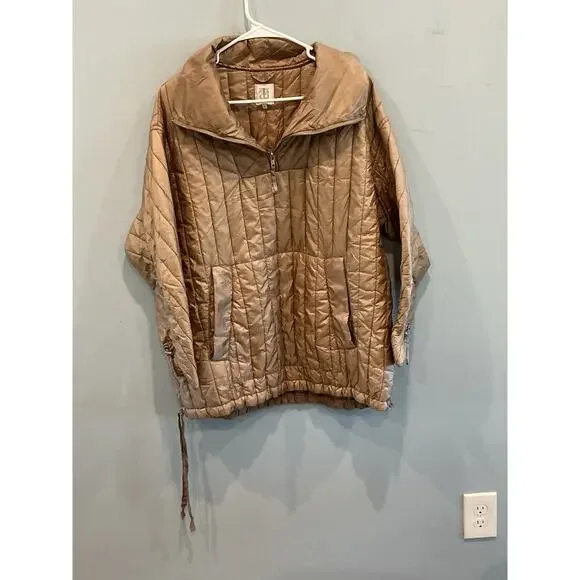 Second Female Quilly Anorak Quilted Jacket Silver Mink Funnel Neck S Minimalist - Picture 5 of 13